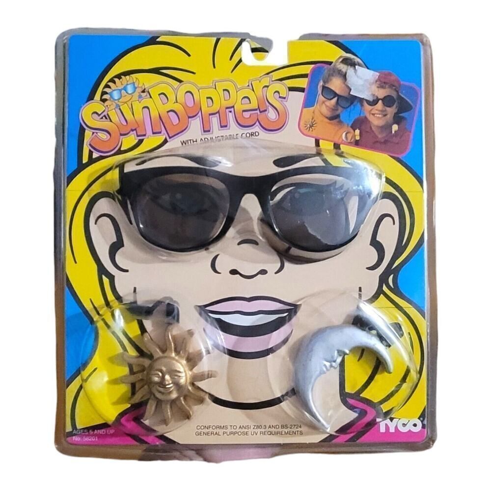 Vintage Sunboppers Sun & Moon Sunglass Ornaments Accessories Tyco Playtime 1994